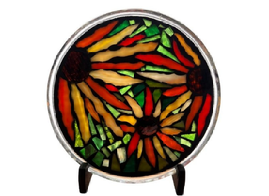 Stained glass plate