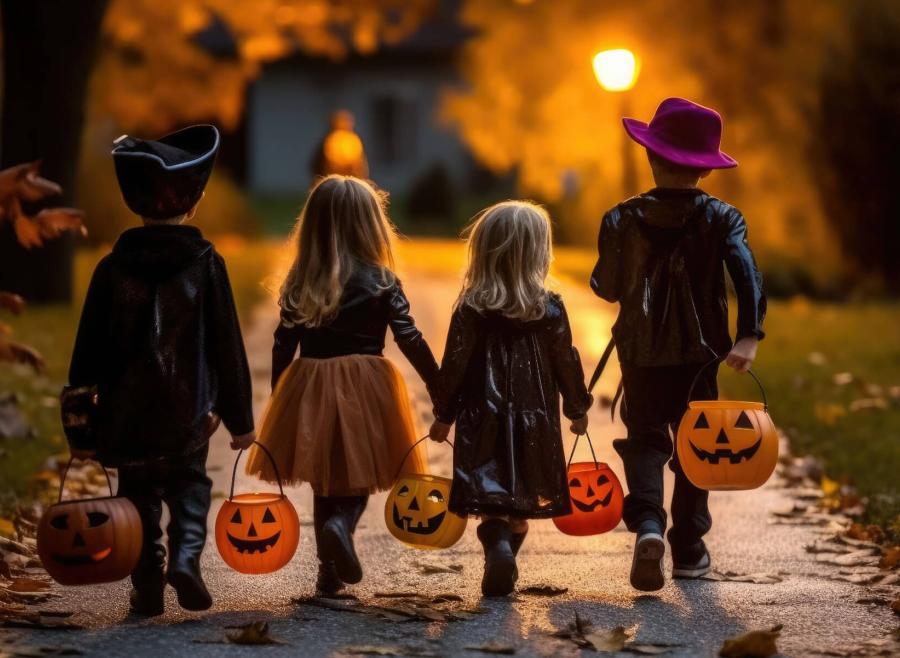 Children trick-or-treating