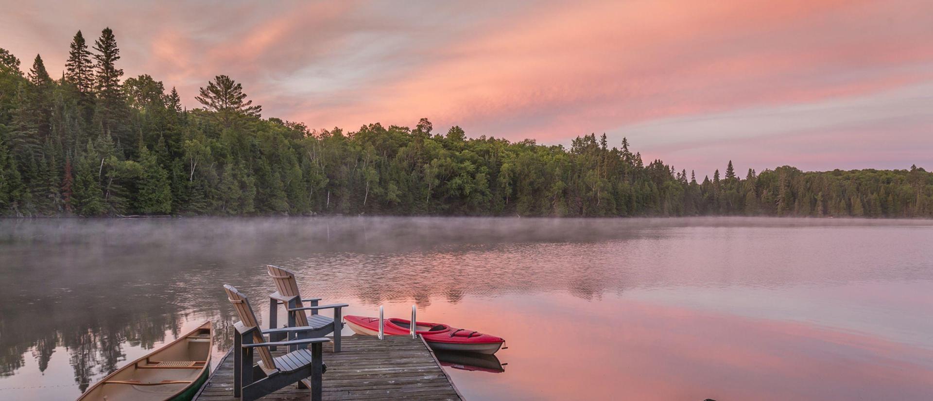 dock with chairs