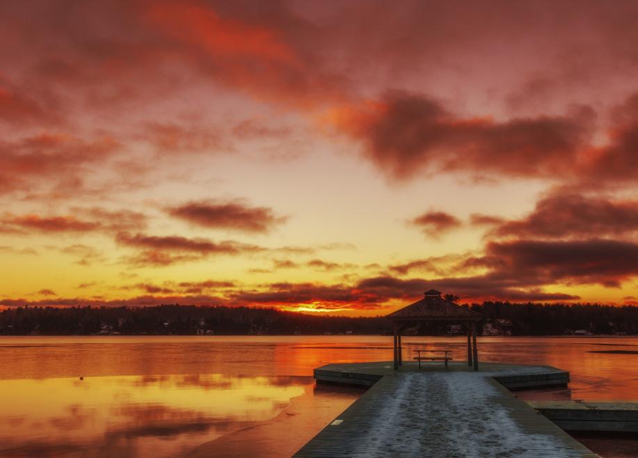 sunset picture with dock